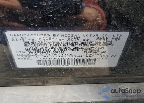 2023 Nissan Kicks S z USA, uszkodzony, nr VIN 3N1CP5BV2PL557393